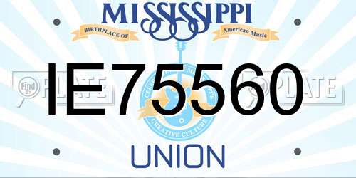 IE75560 Mississippi License Plate