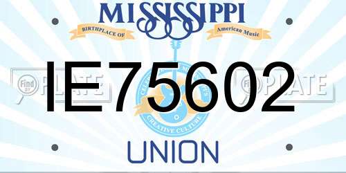 IE75602 Mississippi License Plate