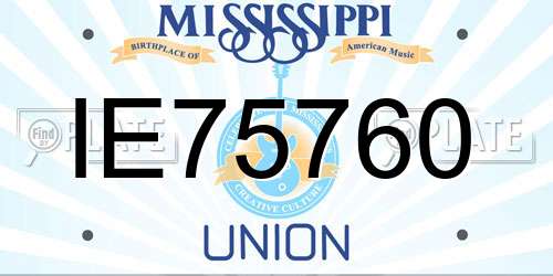 IE75760 Mississippi License Plate