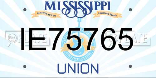 IE75765 Mississippi License Plate