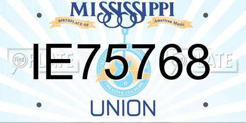 IE75768 Mississippi License Plate