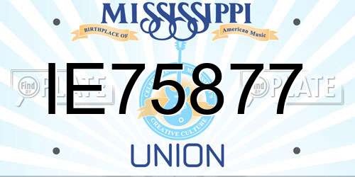 IE75877 Mississippi License Plate