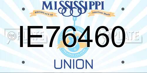 IE76460 Mississippi License Plate