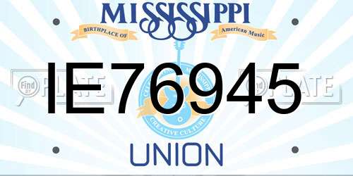 IE76945 Mississippi License Plate