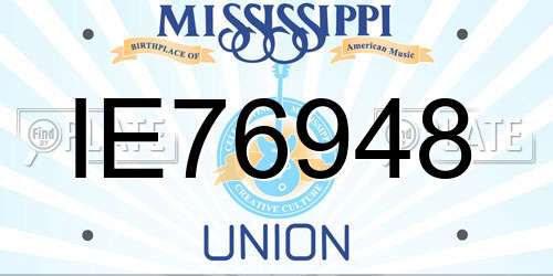 IE76948 Mississippi License Plate