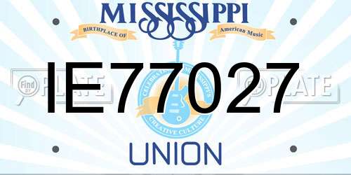 IE77027 Mississippi License Plate