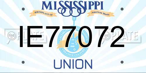 IE77072 Mississippi License Plate