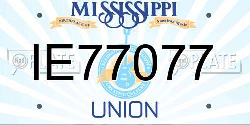 IE77077 Mississippi License Plate