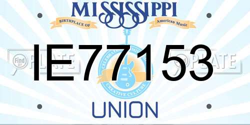 IE77153 Mississippi License Plate
