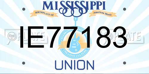 IE77183 Mississippi License Plate