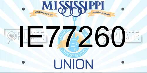 IE77260 Mississippi License Plate