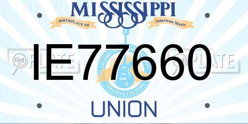 IE77660 Mississippi License Plate