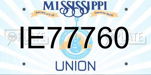 IE77760 Mississippi License Plate