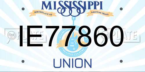 IE77860 Mississippi License Plate