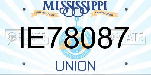 IE78087 Mississippi License Plate