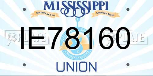 IE78160 Mississippi License Plate
