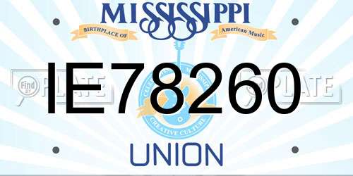 IE78260 Mississippi License Plate