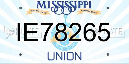 IE78265 Mississippi License Plate