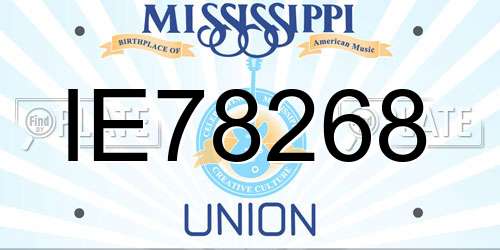 IE78268 Mississippi License Plate