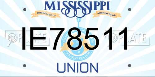 IE78511 Mississippi License Plate
