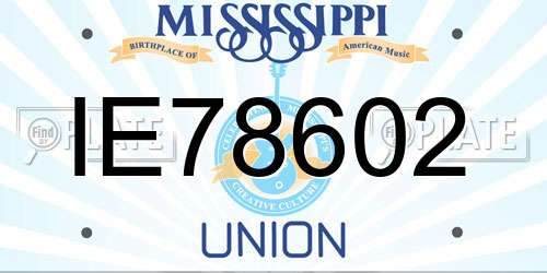IE78602 Mississippi License Plate