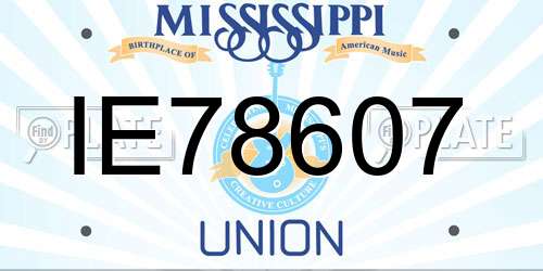 IE78607 Mississippi License Plate