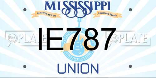 IE787 Mississippi License Plate