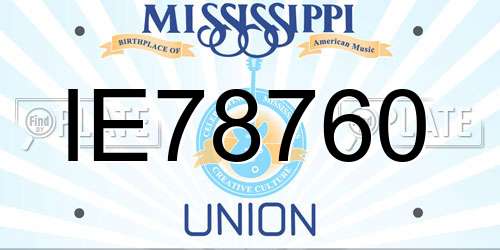 IE78760 Mississippi License Plate