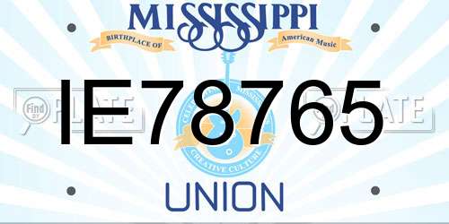 IE78765 Mississippi License Plate