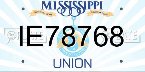IE78768 Mississippi License Plate