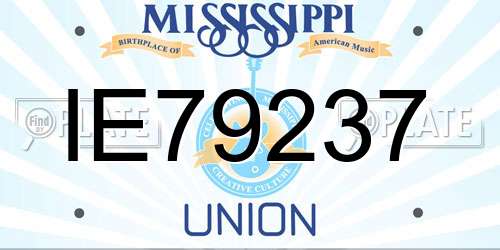 IE79237 Mississippi License Plate