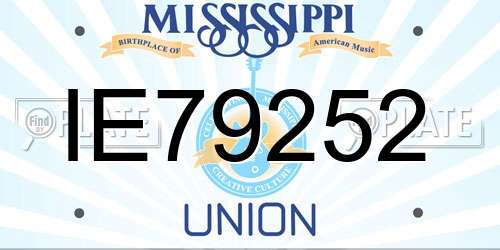 IE79252 Mississippi License Plate