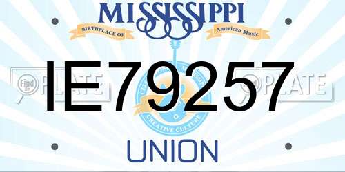 IE79257 Mississippi License Plate