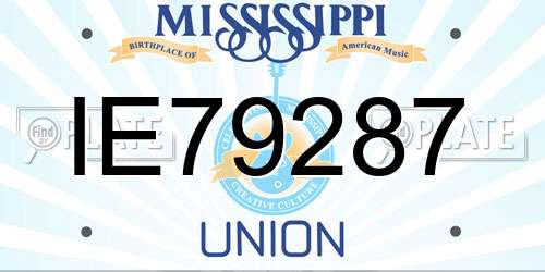IE79287 Mississippi License Plate