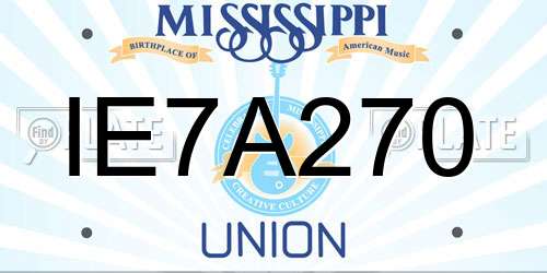 IE7A270 Mississippi License Plate