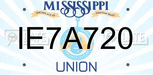 IE7A720 Mississippi License Plate