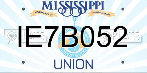 IE7B052 Mississippi License Plate