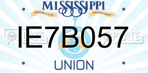 IE7B057 Mississippi License Plate