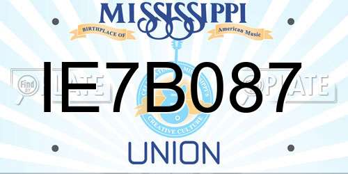 IE7B087 Mississippi License Plate