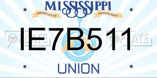 IE7B511 Mississippi License Plate