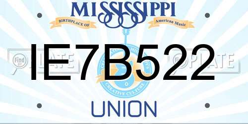 IE7B522 Mississippi License Plate