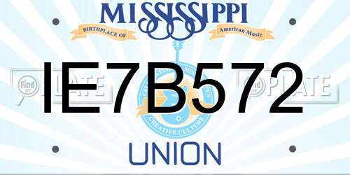 IE7B572 Mississippi License Plate