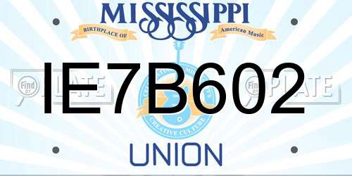 IE7B602 Mississippi License Plate