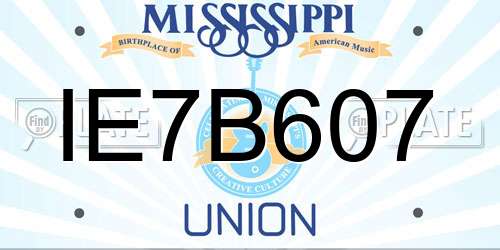 IE7B607 Mississippi License Plate