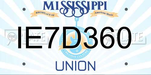 IE7D360 Mississippi License Plate