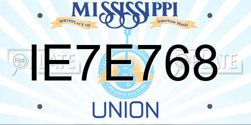 IE7E768 Mississippi License Plate