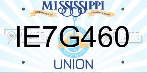 IE7G460 Mississippi License Plate