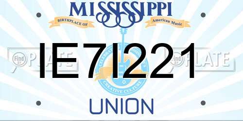 IE7I221 Mississippi License Plate