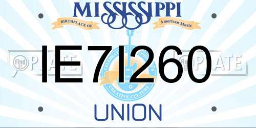 IE7I260 Mississippi License Plate