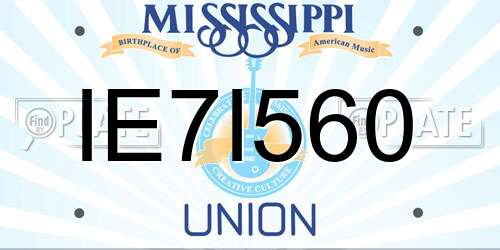 IE7I560 Mississippi License Plate
